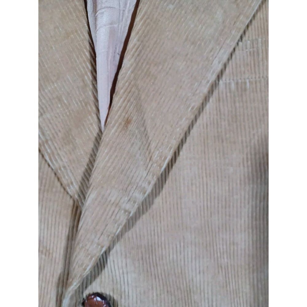 JC Penney Blazer Mens 44 R Brown‎ Corduroy Jacket 2 Button Vintage - Picture 5 of 7